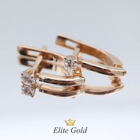 серьги в красном золоте с бриллиантами