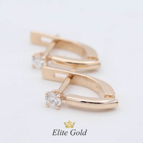 серьги в красном золоте с бриллиантами