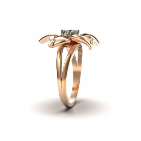 Дизайнерское женское кольцо Betty в виде цветка с камнем по центру