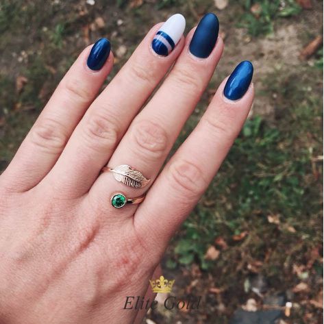 Эксклюзивное женское кольцо Belinda с пером и камнем