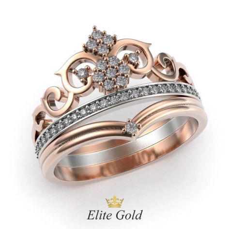 Дизайнерское кольцо корона Beryl в камнях
