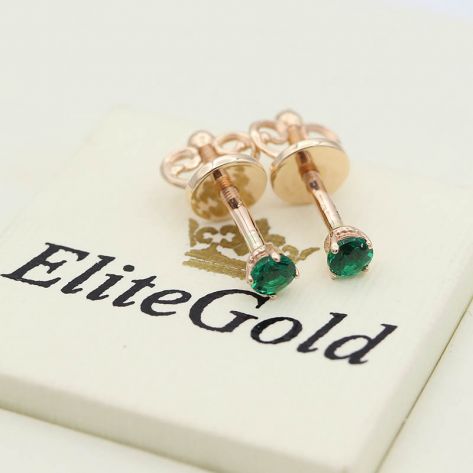 серьги Petite в красном золоте с топазами Swiss