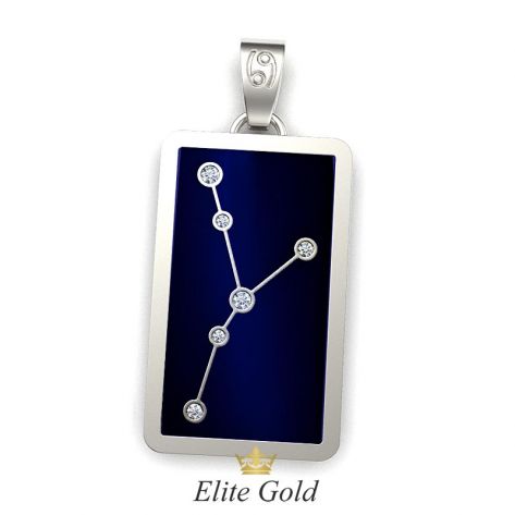 кулон Stella - лаконичная версия в белом золоте