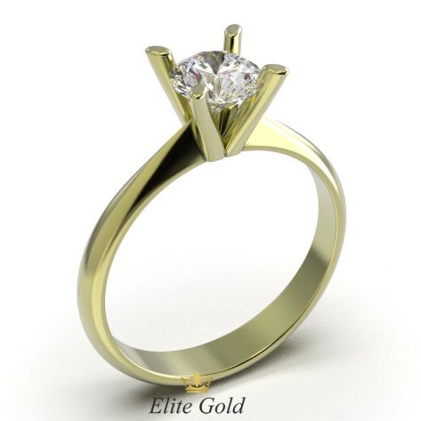 кольцо Jewel с крупным камнем в лимонном золоте