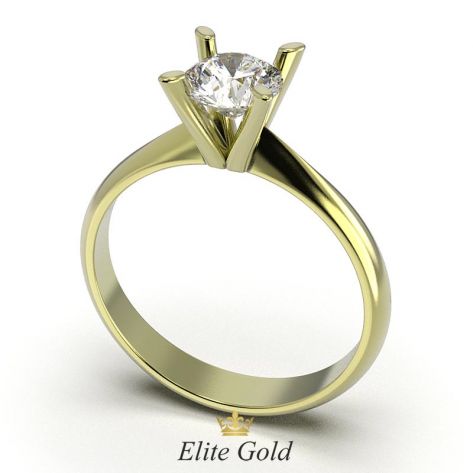 кольцо Jewel с крупным камнем в лимонном золоте