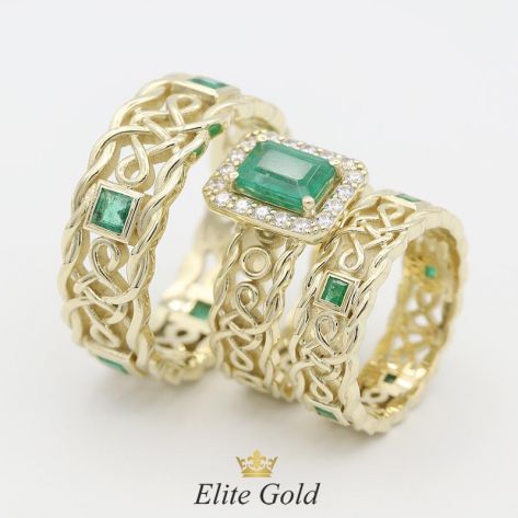 обручальные кольца в комплекте с помолвочным