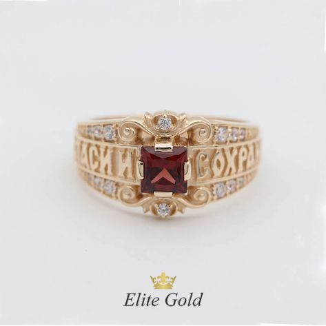 Авторское фигурное кольцо Rapture с надписью "Спаси и Сохрани"