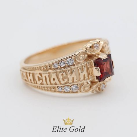 Авторское фигурное кольцо Rapture с надписью "Спаси и Сохрани"