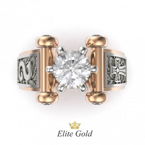 Авторское мужское кольцо с крестом Тамплиера