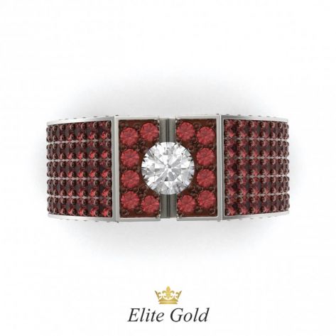 Эксклюзивное мужское кольцо усыпанное камнями