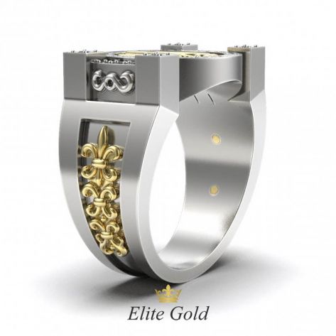 Эксклюзивное мужское кольцо с гербом и камнями