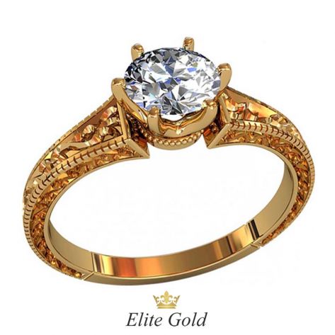 кольцо Darcie с узорным ободком в красном золоте 585