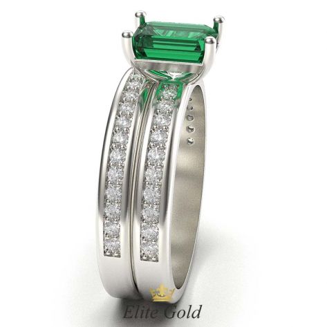 Авторское помолвочное кольцо Emerence в комплекте с обручальным Arien