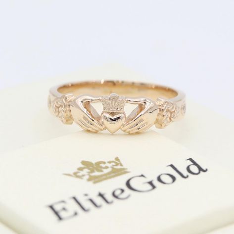 женское кольцо в красном золоте с бриллиантами