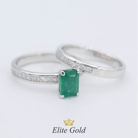 Авторское помолвочное кольцо Emerence в комплекте с обручальным Arien