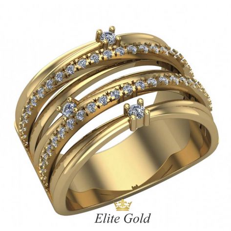 Дизайнерское женское кольцо Ella в камнях