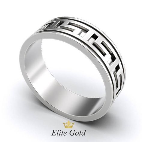Авторское обручальное рельефное кольцо в стиле бренда Версаче