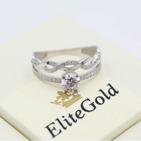 кольцо в белом золоте