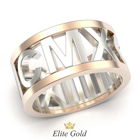 кольцо Mave с римскими цифрами по ободку