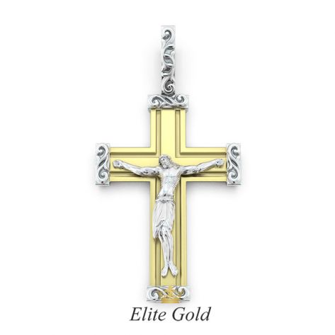 Эксклюзивный мужской крест Распятие в камнях