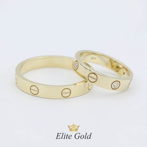 ​Кольцо в стиле Cartier Love Small в лимоном золоте