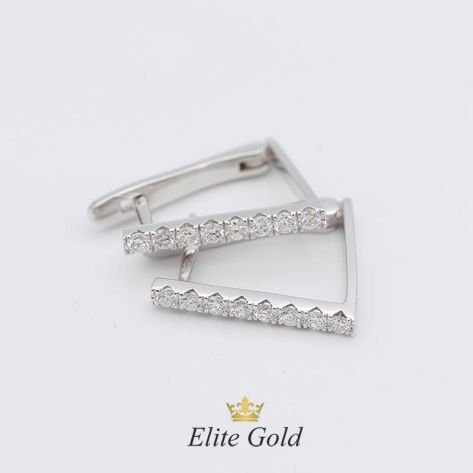 Авторские лаконичные серьги Zoe с дорожкой камней