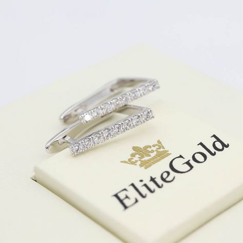 Авторские лаконичные серьги Zoe с дорожкой камней