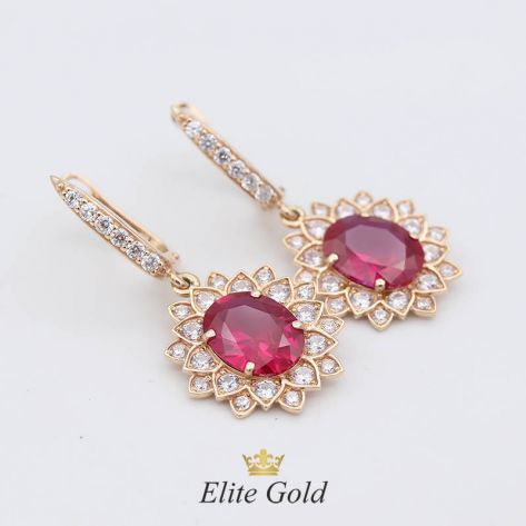 Массивные дизайнерские серьги Andromeda с крупными камнями внизу