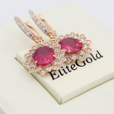 Массивные дизайнерские серьги Andromeda с крупными камнями внизу