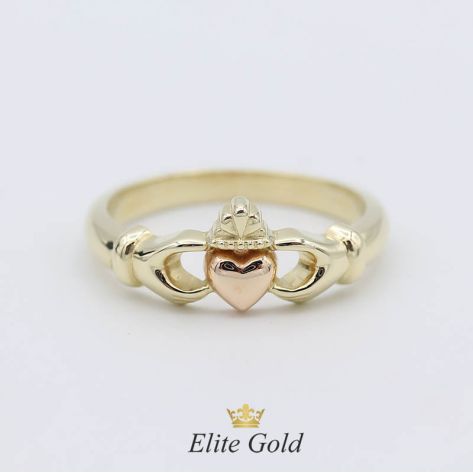 Кладдахское (ирландское) кольцо Pink Heart Celtic