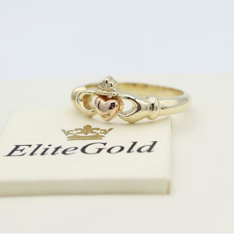 Кладдахское (ирландское) кольцо Pink Heart Celtic