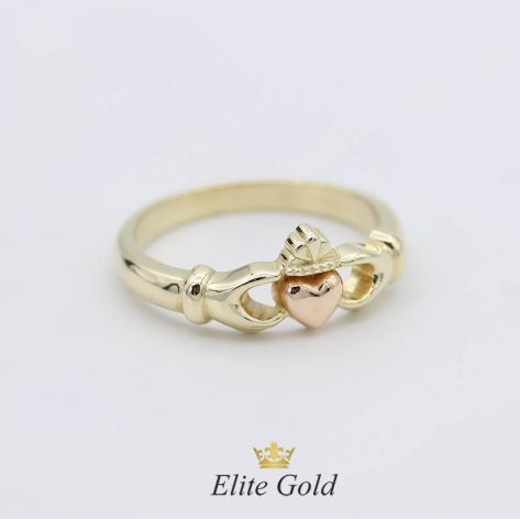 Кладдахское (ирландское) кольцо Pink Heart Celtic