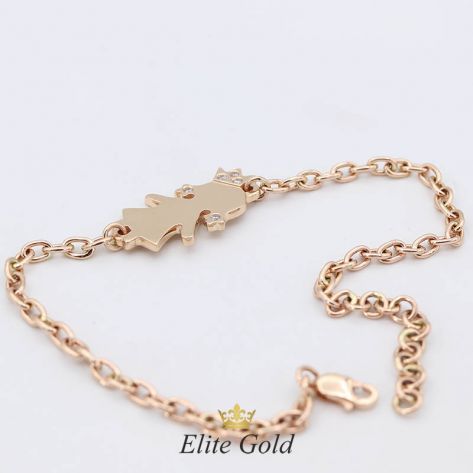 Авторский браслет для мамы Baby Girl с фигуркой девочки на цепочке