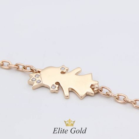 Авторский браслет для мамы Baby Girl с фигуркой девочки на цепочке