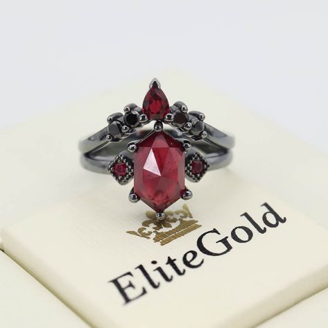 Эксклюзивное сдвоенное кольцо Black Swan