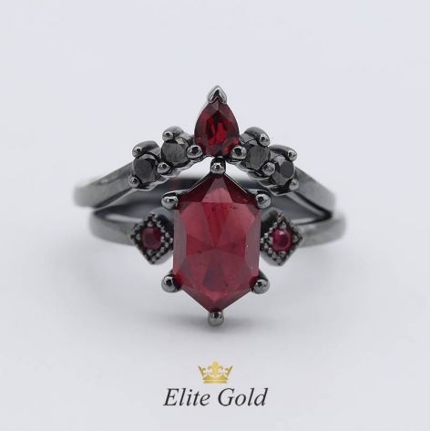 Эксклюзивное сдвоенное кольцо Black Swan