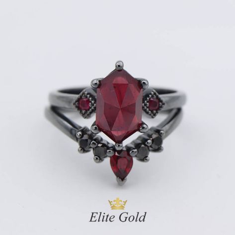 Эксклюзивное сдвоенное кольцо Black Swan