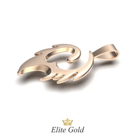 кулон-подвеска Fuego в красном золоте - вид сбоку