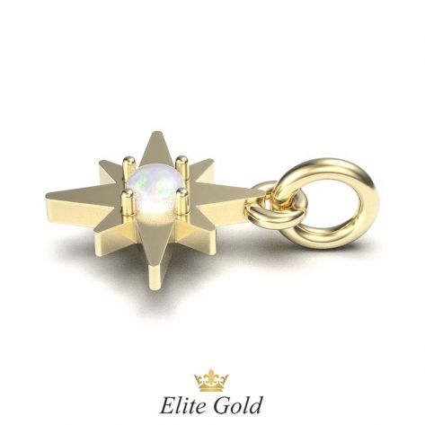 подвеска Lone Star в лимонном золоте с опалом - вид сбоку