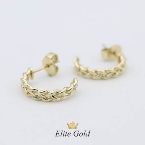 Эксклюзивные серьги-кольца Tress с плетеным узором