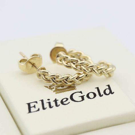 Эксклюзивные серьги-кольца Tress с плетеным узором