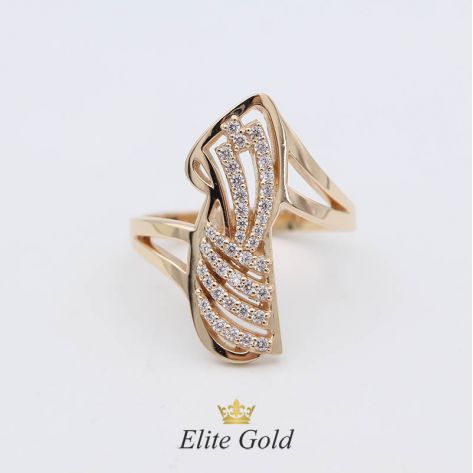 Авторское кольцо Amina с россыпью камней спереди