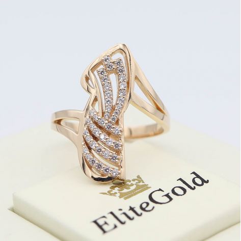 Авторское кольцо Amina с россыпью камней спереди