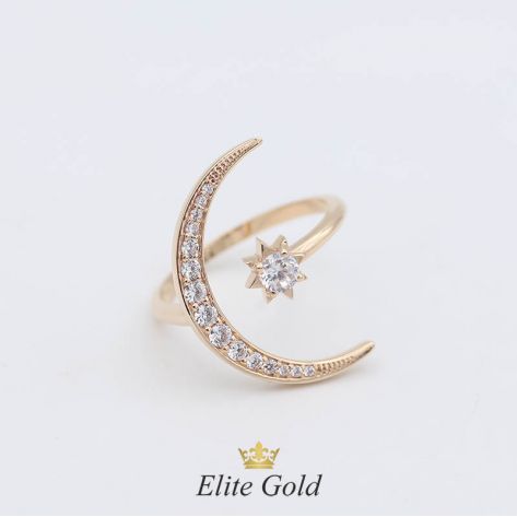 Авторское кольцо Selene в виде полумесяца и звезды