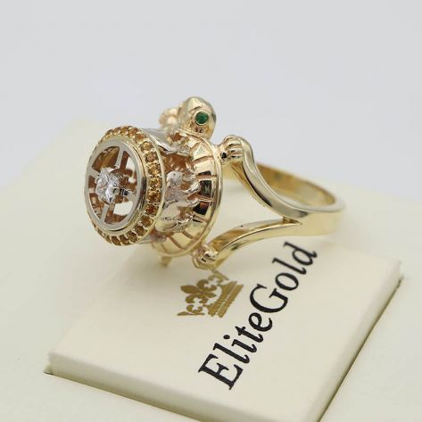 Фантазийный мужской перстень "Вершина Мира" в виде четырех слонов, стоящих на черепахе