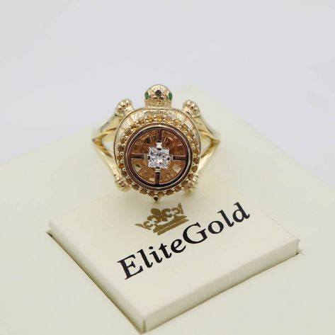 Фантазийный мужской перстень "Вершина Мира" в виде четырех слонов, стоящих на черепахе