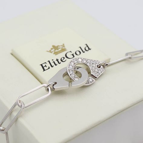 колье Diva с длинными звеньями в белом золоте