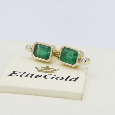 в лимонном золоте с изумрудами и бриллиантами