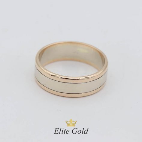 Авторское обручальное кольцо Berta в комбинированном золоте без камней