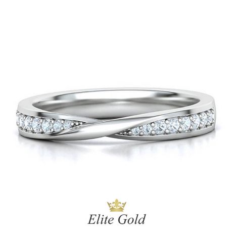 Эксклюзивное обручальное кольцо Mobius с россыпью камней